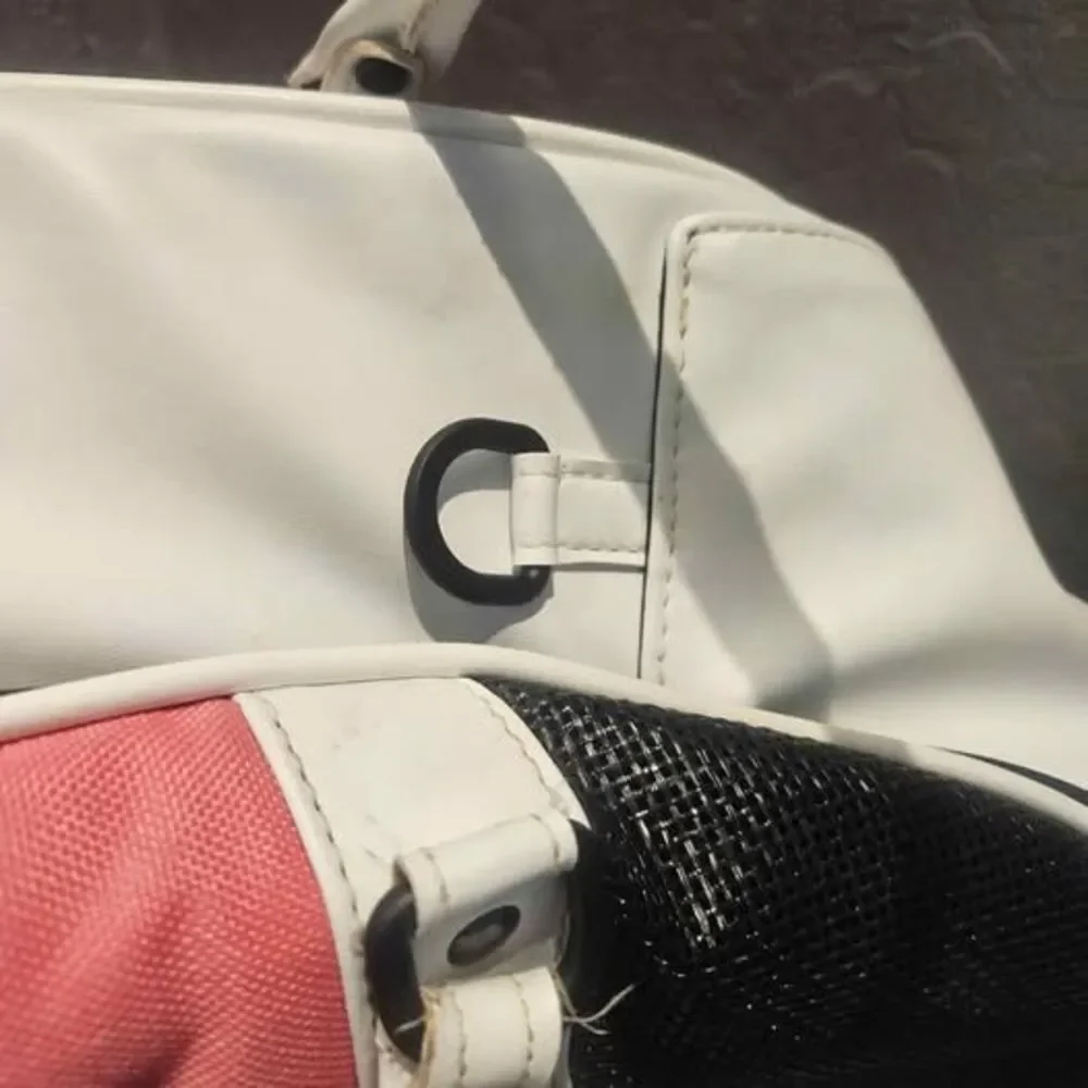 White Pink Black Pet Carrier Bag